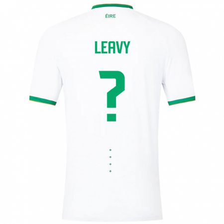 Kandiny Enfant Maillot Irlande Kian Leavy #0 Blanc Tenues Extérieur 24-26 T-Shirt