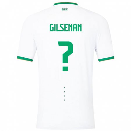 Kandiny Enfant Maillot Irlande Zak Gilsenan #0 Blanc Tenues Extérieur 24-26 T-Shirt