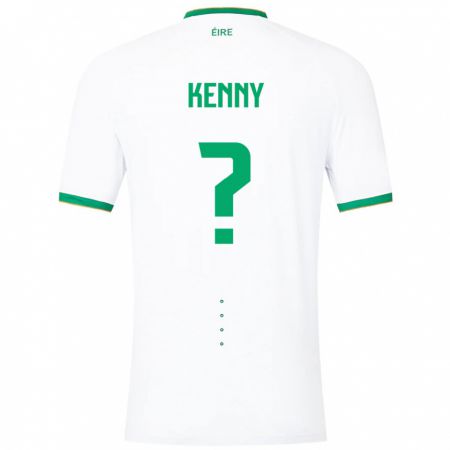 Kandiny Enfant Maillot Irlande Johnny Kenny #0 Blanc Tenues Extérieur 24-26 T-Shirt