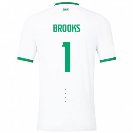 Kandiny Enfant Maillot Irlande Tiernan Brooks #1 Blanc Tenues Extérieur 24-26 T-Shirt