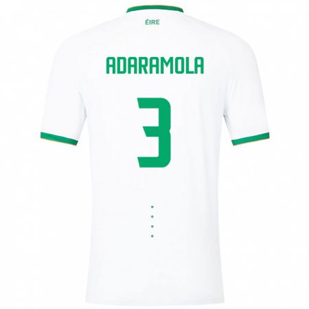 Kandiny Enfant Maillot Irlande Tayo Adaramola #3 Blanc Tenues Extérieur 24-26 T-Shirt