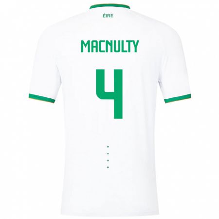 Kandiny Enfant Maillot Irlande Anselmo García Macnulty #4 Blanc Tenues Extérieur 24-26 T-Shirt