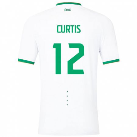 Kandiny Enfant Maillot Irlande Sam Curtis #12 Blanc Tenues Extérieur 24-26 T-Shirt