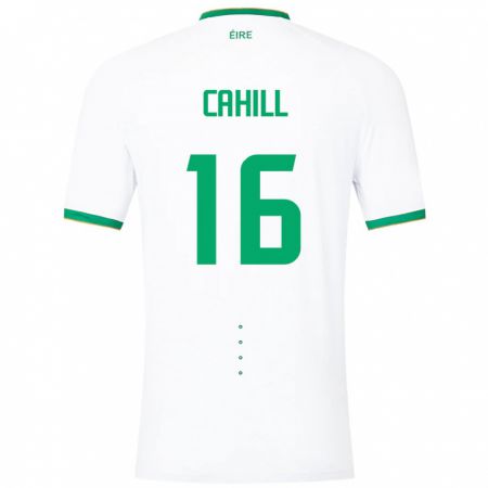 Kandiny Enfant Maillot Irlande Killian Cahill #16 Blanc Tenues Extérieur 24-26 T-Shirt