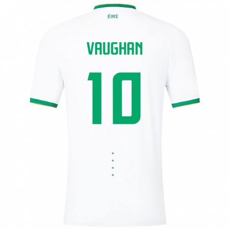 Kandiny Enfant Maillot Irlande Harry Vaughan #10 Blanc Tenues Extérieur 24-26 T-Shirt