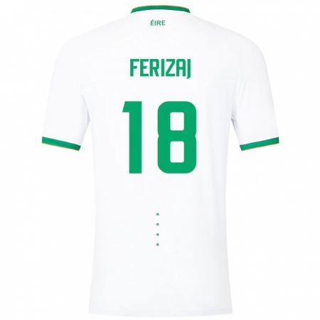 Kandiny Enfant Maillot Irlande Justin Ferizaj #18 Blanc Tenues Extérieur 24-26 T-Shirt