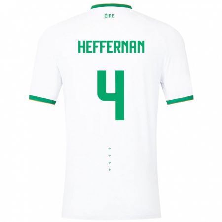 Kandiny Enfant Maillot Irlande Cathal Heffernan #4 Blanc Tenues Extérieur 24-26 T-Shirt