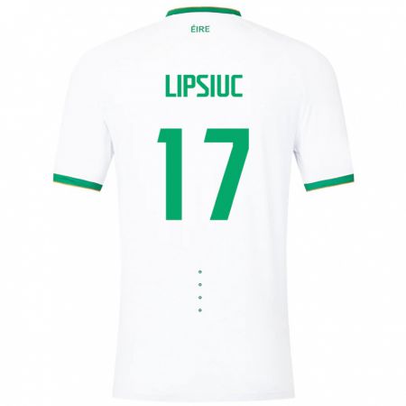 Kandiny Enfant Maillot Irlande Darius Lipsiuc #17 Blanc Tenues Extérieur 24-26 T-Shirt