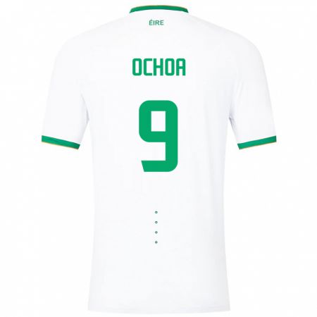 Kandiny Enfant Maillot Irlande Aarón Ochoa #9 Blanc Tenues Extérieur 24-26 T-Shirt