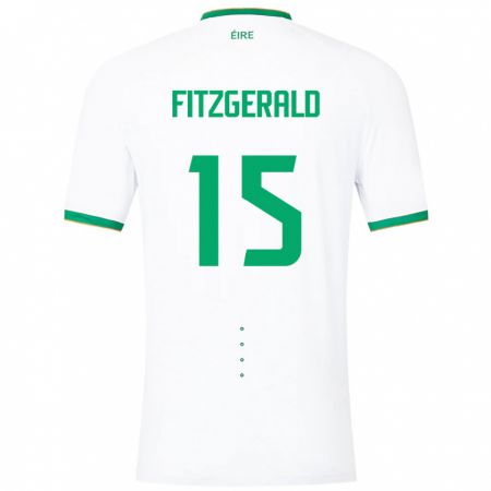 Kandiny Enfant Maillot Irlande Kyle Fitzgerald #15 Blanc Tenues Extérieur 24-26 T-Shirt