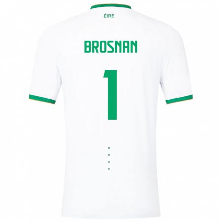 Kandiny Enfant Maillot Irlande Courtney Brosnan #1 Blanc Tenues Extérieur 24-26 T-Shirt