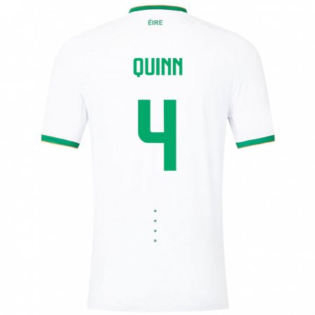 Kandiny Enfant Maillot Irlande Louise Quinn #4 Blanc Tenues Extérieur 24-26 T-Shirt