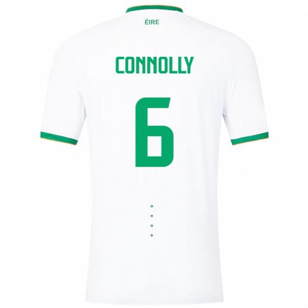 Kandiny Enfant Maillot Irlande Megan Connolly #6 Blanc Tenues Extérieur 24-26 T-Shirt