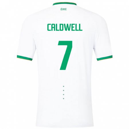 Kandiny Enfant Maillot Irlande Diane Caldwell #7 Blanc Tenues Extérieur 24-26 T-Shirt