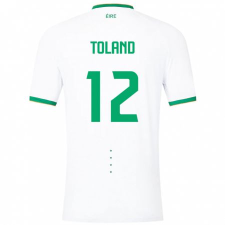 Kandiny Enfant Maillot Irlande Tyler Toland #12 Blanc Tenues Extérieur 24-26 T-Shirt