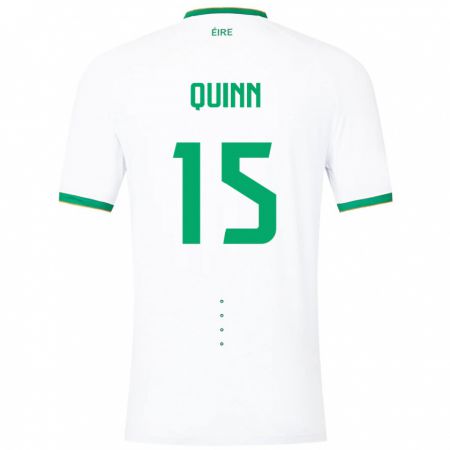 Kandiny Enfant Maillot Irlande Lucy Quinn #15 Blanc Tenues Extérieur 24-26 T-Shirt