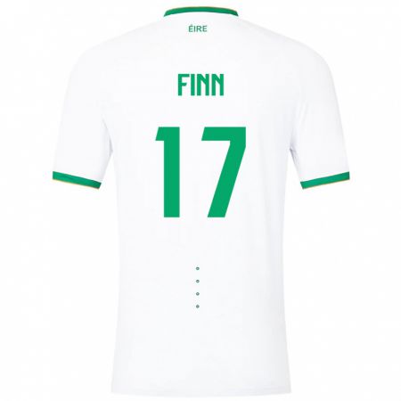 Kandiny Enfant Maillot Irlande Jamie Finn #17 Blanc Tenues Extérieur 24-26 T-Shirt