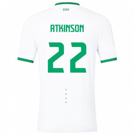 Kandiny Enfant Maillot Irlande Isibeal Atkinson #22 Blanc Tenues Extérieur 24-26 T-Shirt