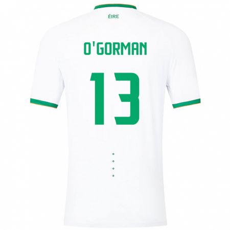 Kandiny Enfant Maillot Irlande Áine O'gorman #13 Blanc Tenues Extérieur 24-26 T-Shirt