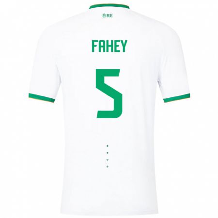 Kandiny Enfant Maillot Irlande Niamh Fahey #5 Blanc Tenues Extérieur 24-26 T-Shirt