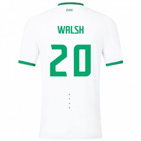 Kandiny Enfant Maillot Irlande Claire Walsh #20 Blanc Tenues Extérieur 24-26 T-Shirt