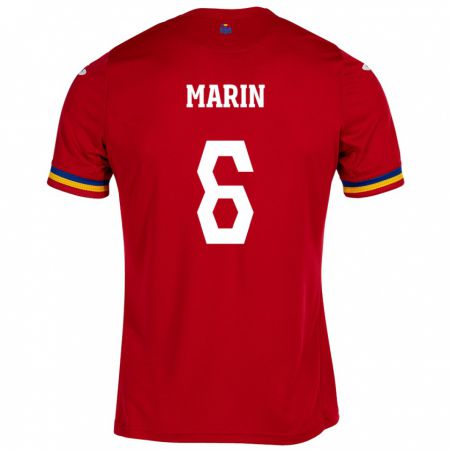 Kandiny Enfant Maillot Roumanie Marius Marin #6 Rouge Tenues Extérieur 24-26 T-Shirt