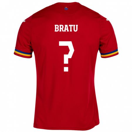 Kandiny Enfant Maillot Roumanie Antonia Bratu #0 Rouge Tenues Extérieur 24-26 T-Shirt