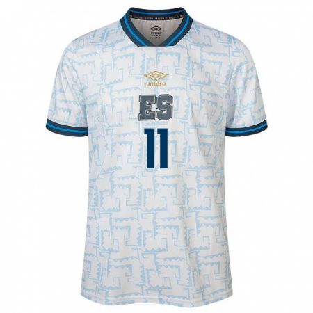 Kandiny Enfant Maillot Salvador Raúl Ávalos #11 Blanc Tenues Extérieur 24-26 T-Shirt