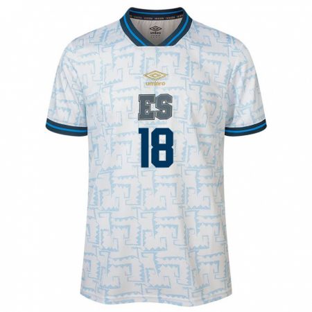 Kandiny Enfant Maillot Salvador Adriel Martínez #18 Blanc Tenues Extérieur 24-26 T-Shirt