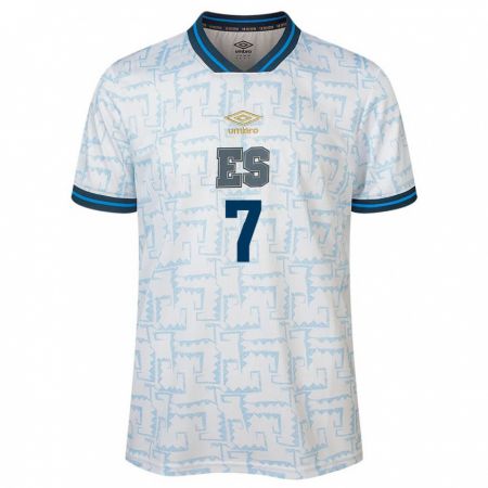 Kandiny Enfant Maillot Salvador Jefferson Valladares #7 Blanc Tenues Extérieur 24-26 T-Shirt