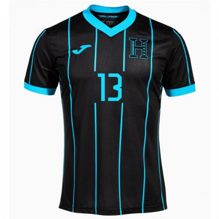 Kandiny Enfant Maillot Honduras Marco Aceituno #13 Noir Tenues Extérieur 24-26 T-Shirt