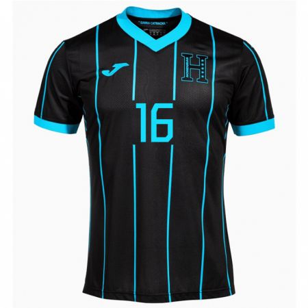 Kandiny Enfant Maillot Honduras Danilo Palacios #16 Noir Tenues Extérieur 24-26 T-Shirt