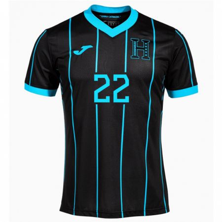 Kandiny Enfant Maillot Honduras Luis López #22 Noir Tenues Extérieur 24-26 T-Shirt