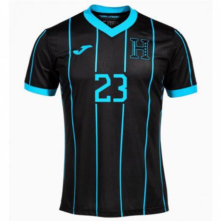 Kandiny Enfant Maillot Honduras Jorge Álvarez #23 Noir Tenues Extérieur 24-26 T-Shirt