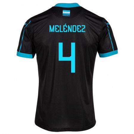 Kandiny Enfant Maillot Honduras Carlos Meléndez #4 Noir Tenues Extérieur 24-26 T-Shirt