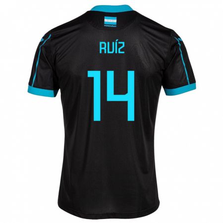 Kandiny Enfant Maillot Honduras David Ruíz #14 Noir Tenues Extérieur 24-26 T-Shirt