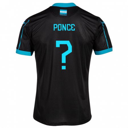 Kandiny Enfant Maillot Honduras Justin Ponce #0 Noir Tenues Extérieur 24-26 T-Shirt