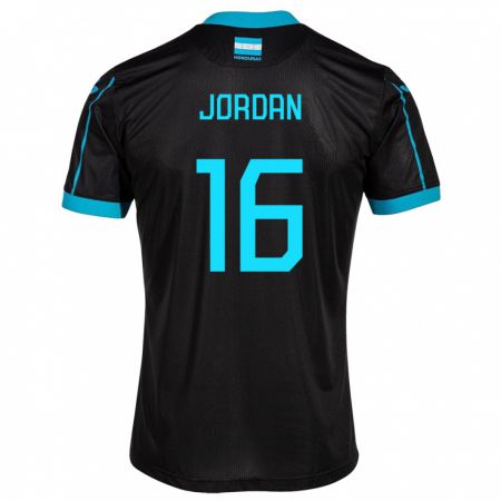 Kandiny Enfant Maillot Honduras Jordan García #16 Noir Tenues Extérieur 24-26 T-Shirt