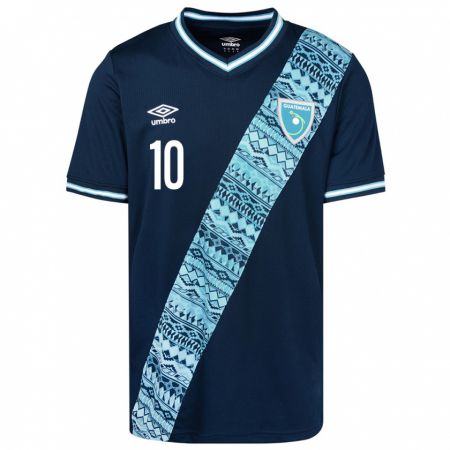 Kandiny Enfant Maillot Guatemala José Ochoa #10 Bleu Tenues Extérieur 24-26 T-Shirt