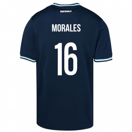 Kandiny Enfant Maillot Guatemala José Morales #16 Bleu Tenues Extérieur 24-26 T-Shirt