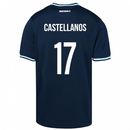 Kandiny Enfant Maillot Guatemala Óscar Castellanos #17 Bleu Tenues Extérieur 24-26 T-Shirt