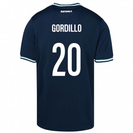 Kandiny Enfant Maillot Guatemala Gerardo Gordillo #20 Bleu Tenues Extérieur 24-26 T-Shirt