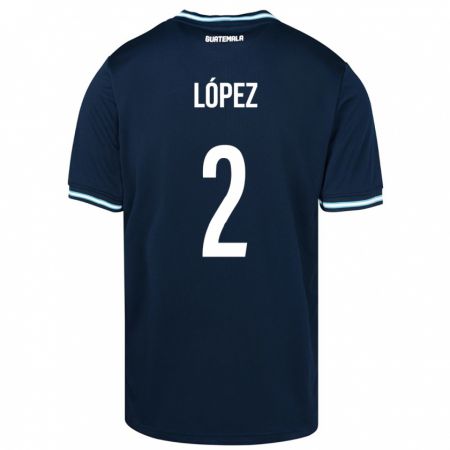 Kandiny Enfant Maillot Guatemala Francisco López #2 Bleu Tenues Extérieur 24-26 T-Shirt