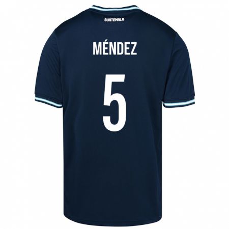 Kandiny Enfant Maillot Guatemala Diego Méndez #5 Bleu Tenues Extérieur 24-26 T-Shirt