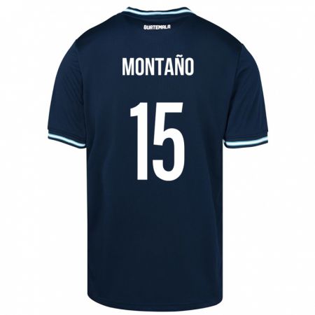 Kandiny Enfant Maillot Guatemala Figo Montaño #15 Bleu Tenues Extérieur 24-26 T-Shirt