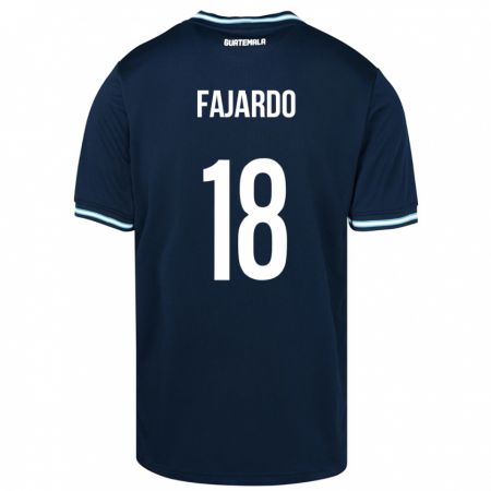 Kandiny Enfant Maillot Guatemala William Fajardo #18 Bleu Tenues Extérieur 24-26 T-Shirt