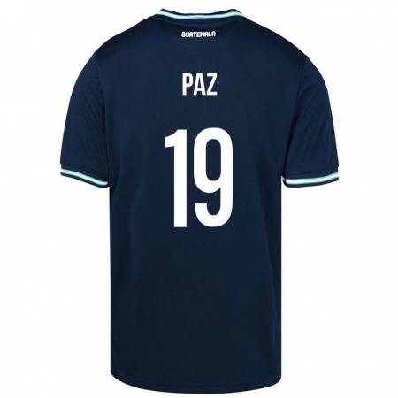 Kandiny Enfant Maillot Guatemala Vidal Paz #19 Bleu Tenues Extérieur 24-26 T-Shirt