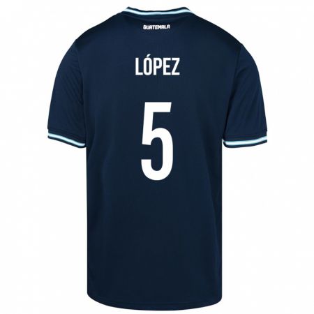 Kandiny Enfant Maillot Guatemala Jeffery López #5 Bleu Tenues Extérieur 24-26 T-Shirt