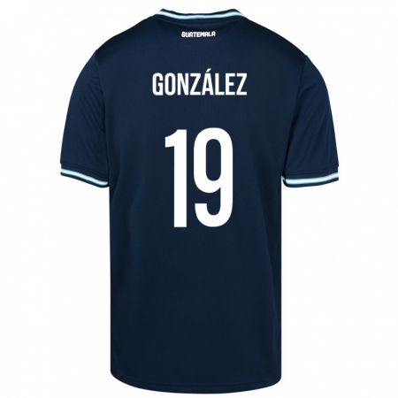 Kandiny Enfant Maillot Guatemala Karen González #19 Bleu Tenues Extérieur 24-26 T-Shirt