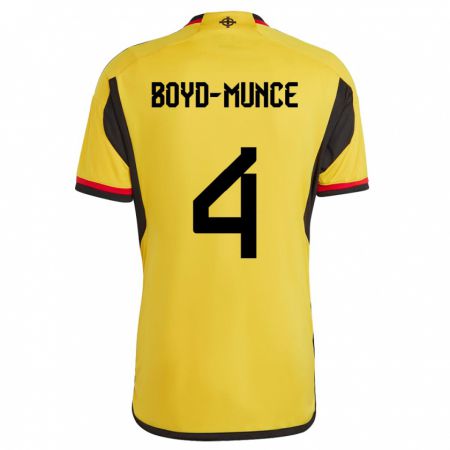 Kandiny Enfant Maillot Irlande Du Nord Caolan Boyd-Munce #4 Blanc Tenues Extérieur 24-26 T-Shirt